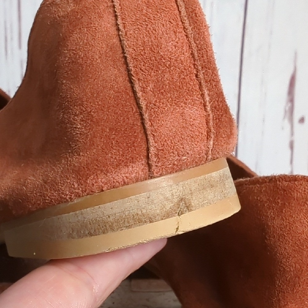 Chinese Laundry Burnt Orange Rust Suede Loafers Flats Fall Boho Women's Size 7.5 - Picture 11 of 16
